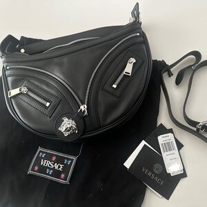 Versace black leather bag